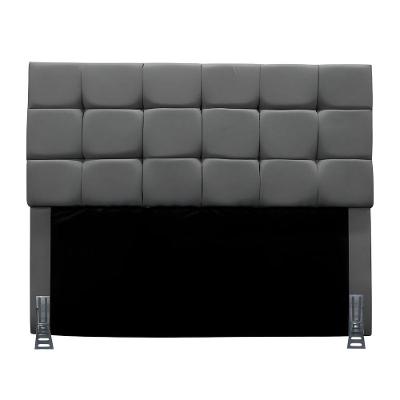 Cabeceira Solteiro 90 Cm Estofada Mali Em Suede Com Frame Cinza