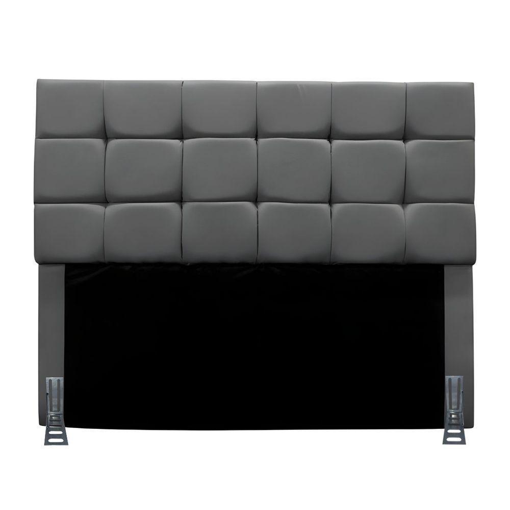 Cabeceira Cama De Queen 160 Cm Malta Em Suede Com Frame Cinza - 2