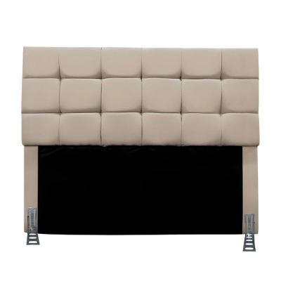 Cabeceira Solteiro 90 Cm Estofada Mali Em Suede Com Frame Bege