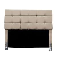 Cabeceira Solteiro 90 Cm Estofada Mali Em Suede Com Frame Bege - 1