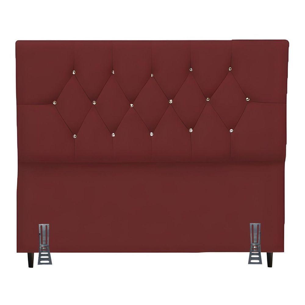 Cabeceira Para Cama Solteiro 90 Cm Celina Com Frame Suede bordo - 1