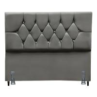 Cabeceira Para Cama Solteiro 90 Cm Celina Com Frame Suede Cinza - 1