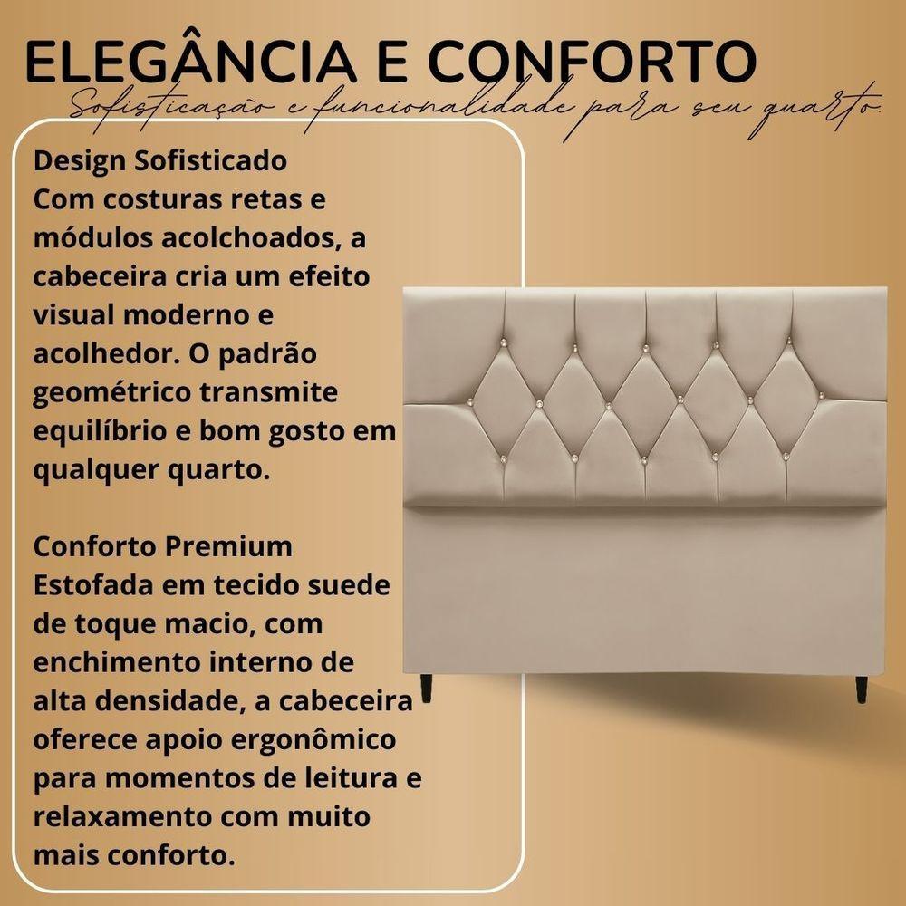 Cabeceira Estofada Solteiro 90 Cm Analu Com Frame Suede Vermelho - 5