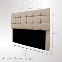 Cabeceira Cama Box Solteiro 90 Cm Naiara Em Suede Com Frame Bege - 3