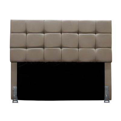 Cabeceira Solteiro 90 Cm Estofada Larissa Em Suede Com Frame Bege Escuro