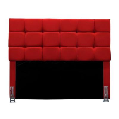 Cabeceira Solteiro 90 Cm Estofada Larissa Em Suede Com Frame Vermelho