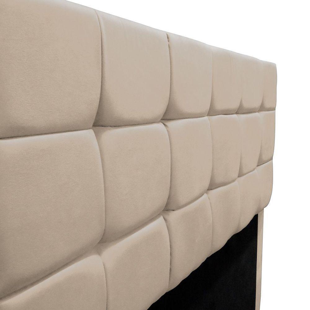 Cabeceira Queen 160 Cm Estofada Larissa Em Suede Com Frame Vermelho - 8