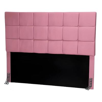 Cabeceira Solteiro 90 Cm Estofada Larissa Em Suede Com Frame Rosa