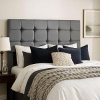 Cabeceira Solteiro 90 Cm Estofada Larissa Em Suede Com Frame Cinza - 2