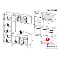 Cozinha Compacta 3 Peças Com Leds Veneza Up Multimóveis - 6