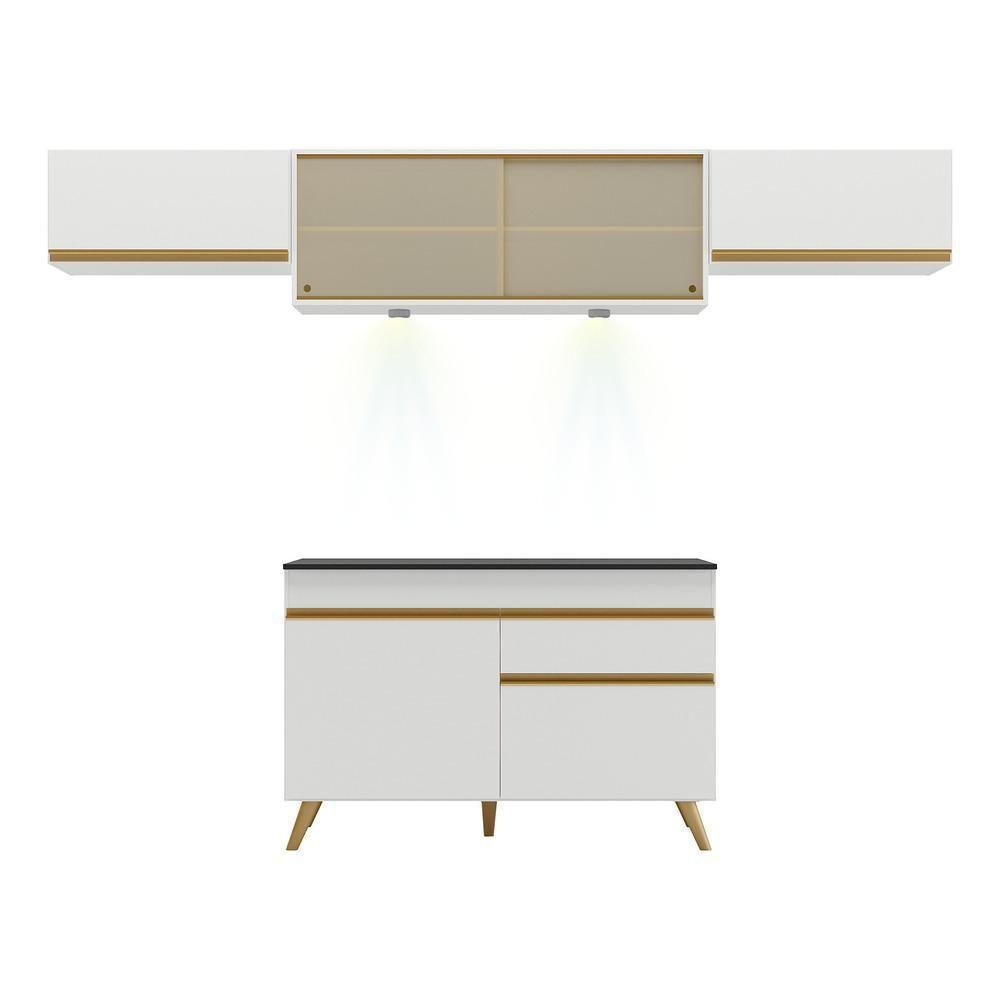 Cozinha Compacta 4 Peças Com Leds Veneza Up Multimóveis - 1