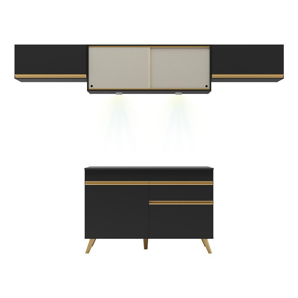 Cozinha Compacta 4 Peças Com Leds Veneza Up Multimóveis - 1