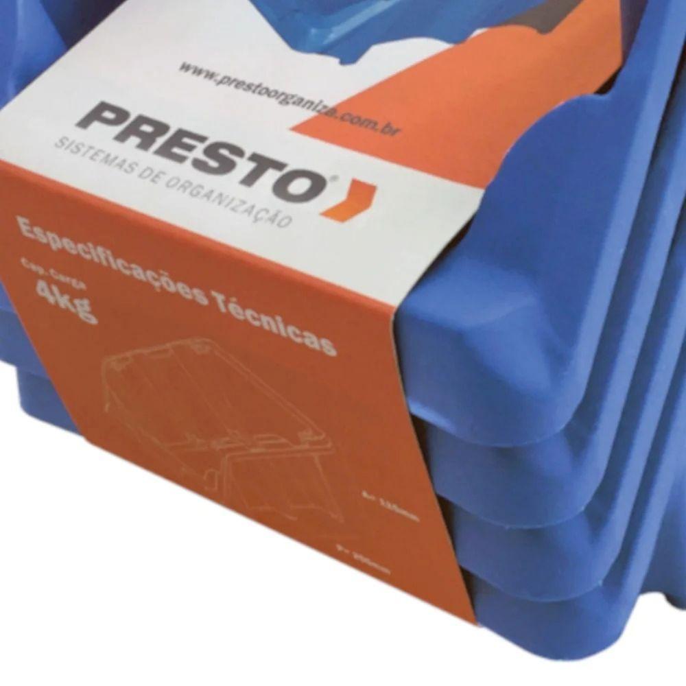 Kit 4 Gavetas Empilhaveis N5 Azul Presto - 5