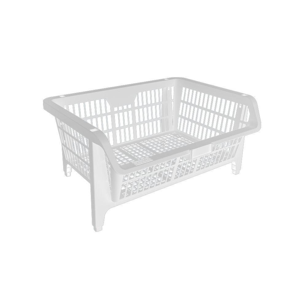 Cesto Expositor Médio Empilhável Branco Presto - 1