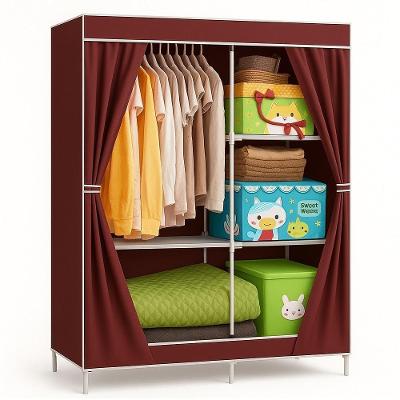 Guarda Roupa 105cm Estante Grande Cabideiro Arara Portatil Multiuso Sapatos Roupas Praia Vermelho