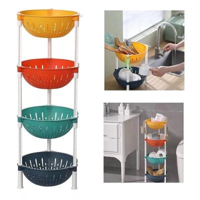 Estante Colorida Infantil Chao Organizador Fruteira 4 Prateleiras Porta Brinquedos Cesto Roupas