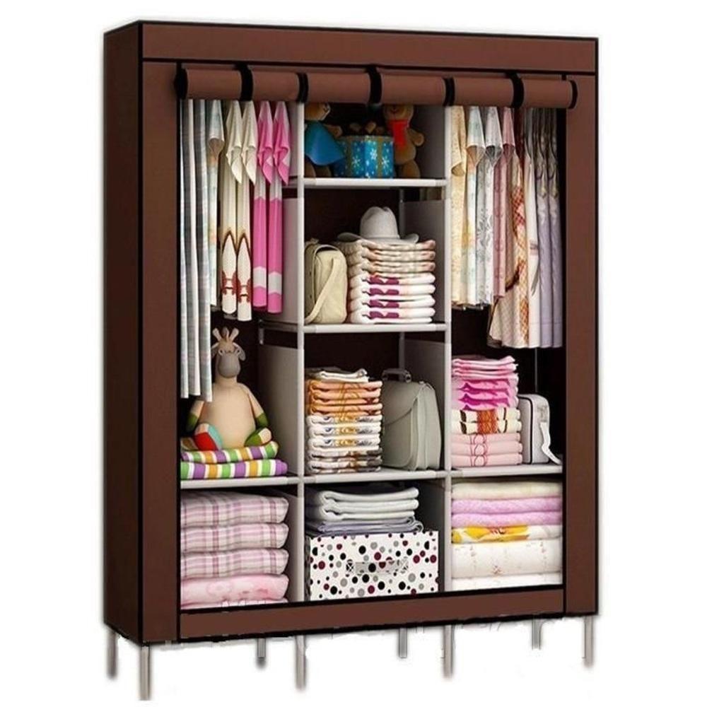 Guarda Roupa Grande Armario Portatil Sapateira Cabideiro Arara Praia Camping Viagem Prateleiras - 1