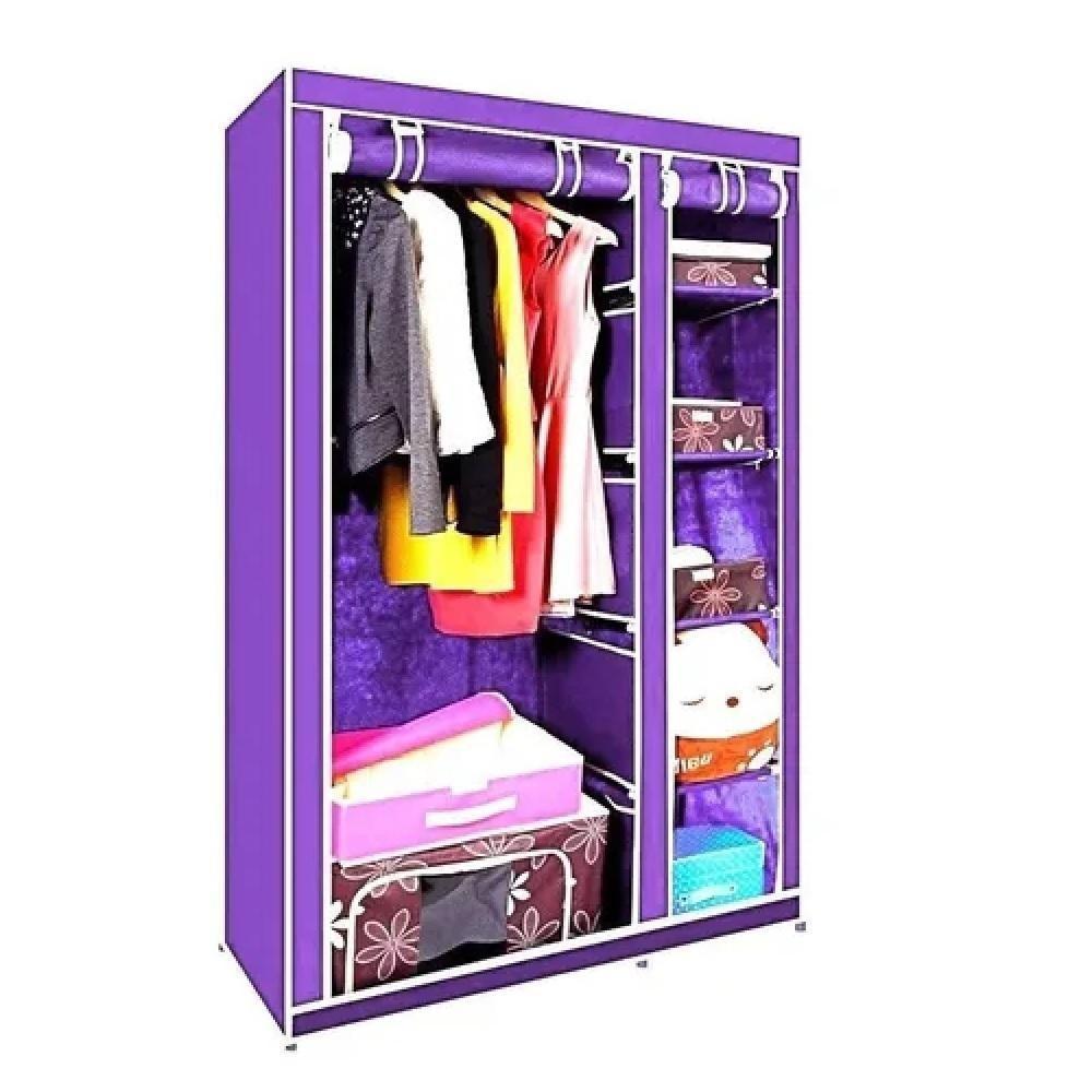 Guarda Roupa Cabideiro Duplo Compacto Arara Prateleiras Sapateira Organizador Camping Quarto Closet - 4