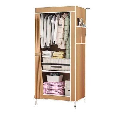 Guarda Roupa Organizador Multiuso Cabideiro Prateleira Estante Portatil Quarto Closet Loja Marrom