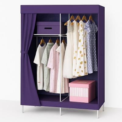 Guarda Roupa Portatil Sapateira Cabideiro Organizadora Multiuso Quarto Closet Camping Praia Roxo
