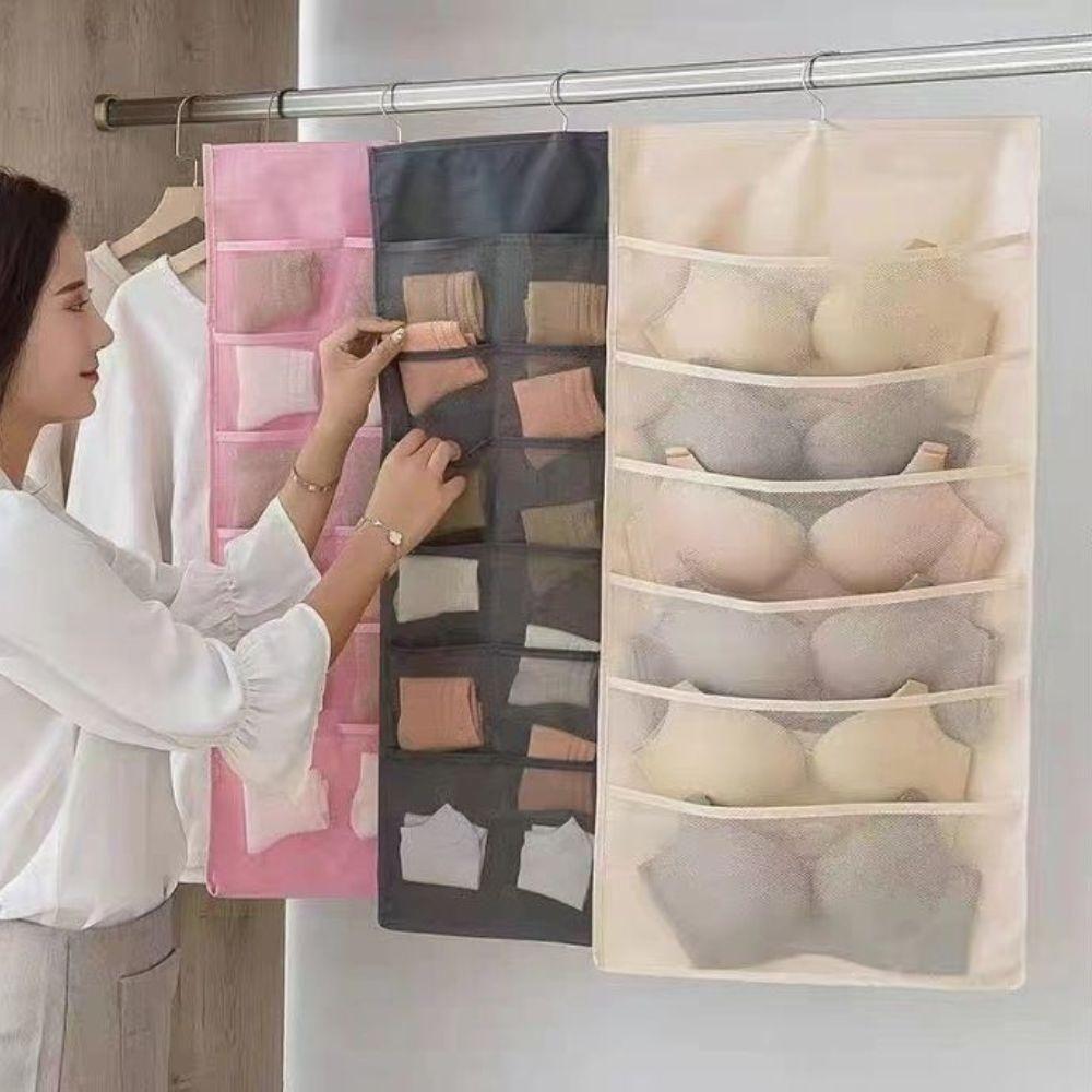 Cabide Organizador 20 Bolsos Divisorias Porta Sutia Closet Joias Guarda Roupa - 6