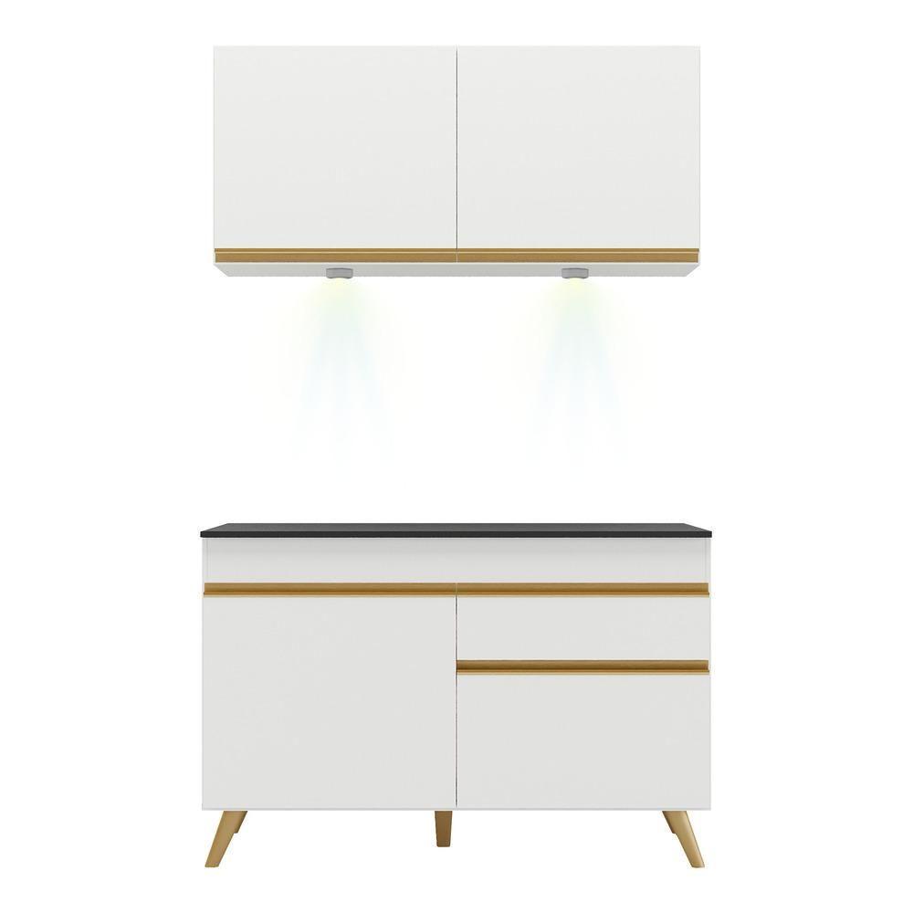 Cozinha Compacta 2 Peças Com Leds Veneza Up Multimóveis Branca - 1