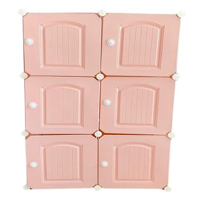 Guarda Roupa Cabideiro Armario 6 Portas Arara Organizador Portatil Modular Rosa Luxo