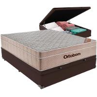 Cama Box Baú E Colchão Airtech Springpocket Molas Ensacadas Casal Ortobom Casal Marrom - 1