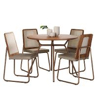 Conjunto Sala De Jantar 4 Cadeiras Domani Rosê Carraro - 2