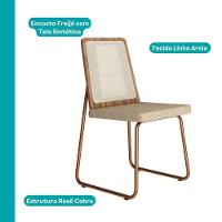 Conjunto Sala De Jantar 4 Cadeiras Domani Rosê Carraro - 6