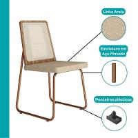 Conjunto Sala De Jantar 4 Cadeiras Domani Rosê Carraro - 7