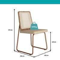 Conjunto Sala De Jantar 4 Cadeiras Domani Rosê Carraro - 8