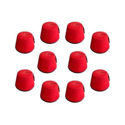 Kit 10 Chapéu Turco Fez Tradicional De Feltro