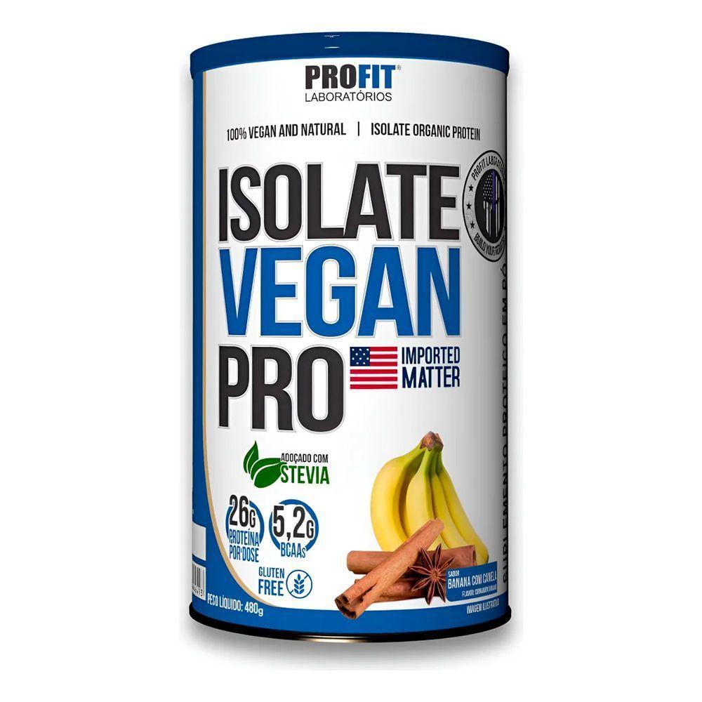 Proteína Isolate Vegan Pro 480g Banana Com Canela Profit - 1