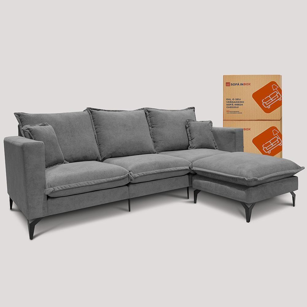 Chaise Modular Boma. 60x70x40cm Boucle Sofá Inbox Cinza Escuro - 6