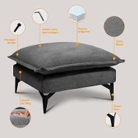 Chaise Modular Boma. 60x70x40cm Boucle Sofá Inbox Cinza Escuro - 3