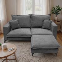 Chaise Modular Boma. 60x70x40cm Boucle Sofá Inbox Cinza Escuro - 7