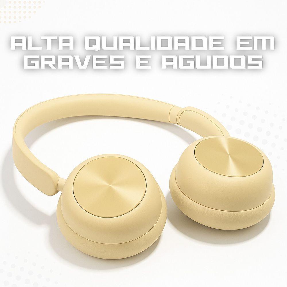 Fone Sem Fio On-ear Pei-hs01 – Música Imersiva, Chamadas Nítidas, Bateria De 25h E Design Moderno - Bege - 2
