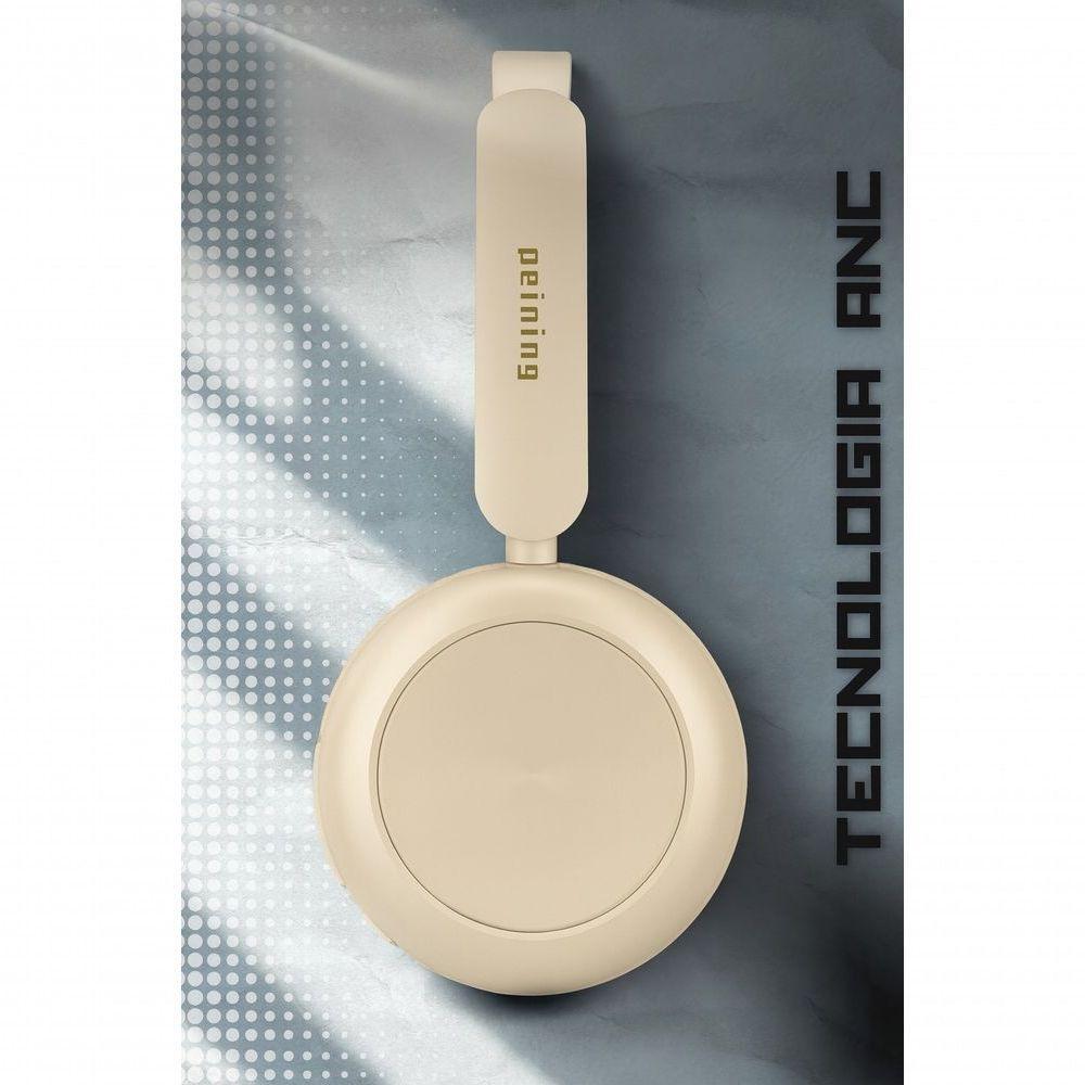Fone Sem Fio On-ear Pei-hs01 – Música Imersiva, Chamadas Nítidas, Bateria De 25h E Design Moderno - Bege - 4