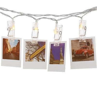 Cordão De Luzes Led Com Pregadores 2m – Decoração Criativa Para Fotos, Recados E Eventos, Luz Branco Quente - Branco