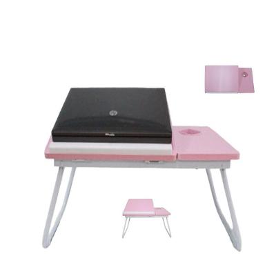 Suporte Notebook Madeira Cama Mesa Ajustavel Multifuncional Sofa Apoio Home Office Dobravel Rosa