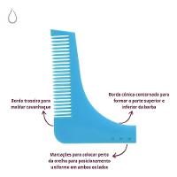 Pente Modelador Barba Bigode Aparador Pelos Barbeiro Barbearia Azul