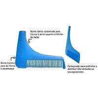 Pente Modelador Barba Bigode Aparador Pelos Barbeiro Barbearia Azul - 6