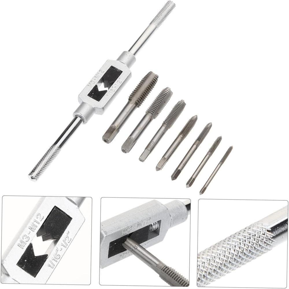 Jogo Tarracha Cossinete Madeira Macho Aluminio Pente Abre Kit Rosca Completo 8 Peças - 3