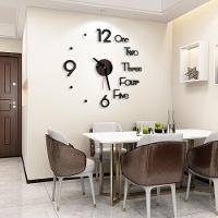 Relogio Parede 50cm Preto 3d Grande Casa Sala Escritorio Decoração Adesivo Luxo - 7