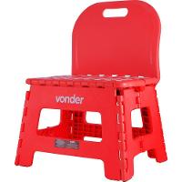 Banqueta Plástica Dobrável Vermelha Altura 220mm Vonder - 1