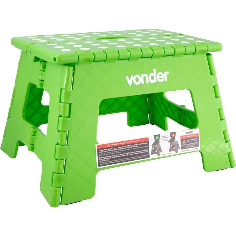 Banqueta Plástica Dobrável Verde 220mm Vonder - 1