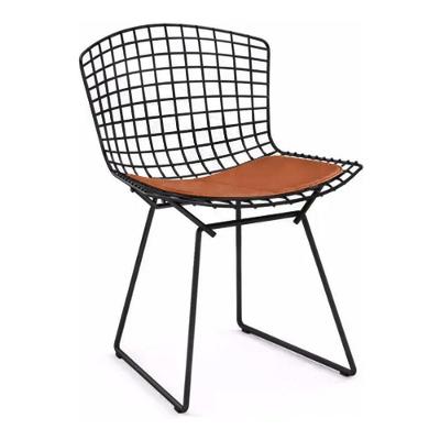 Cadeira Bertoia Preta Com Assento Cobre