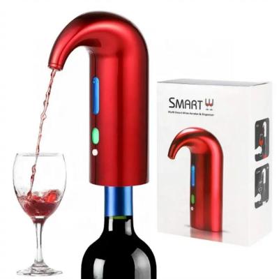 Dispenser Vinho Aerador Decantador Eletrico Automatico Bomba Inox Vermelha Garrafa Inteligente