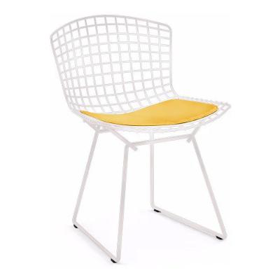 Cadeira Bertoia Branca Com Assento Amarelo
